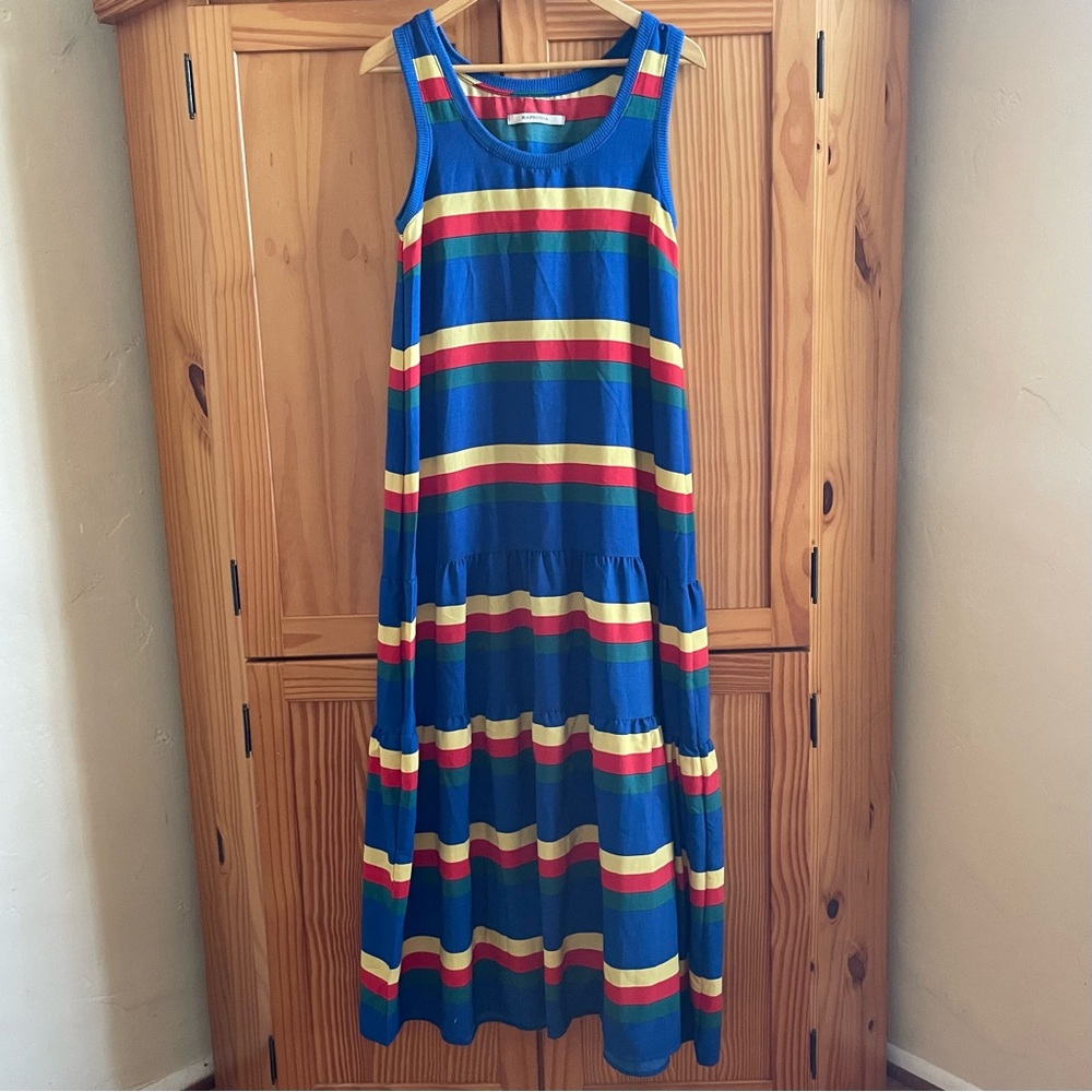 Rapsodia Striped Tiered Maxi Dress - Size Large